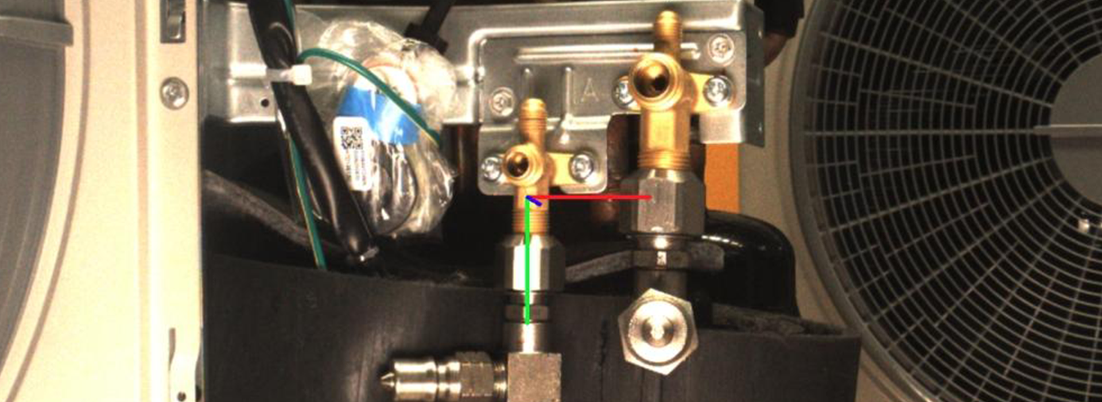 视觉引导空调角阀定位