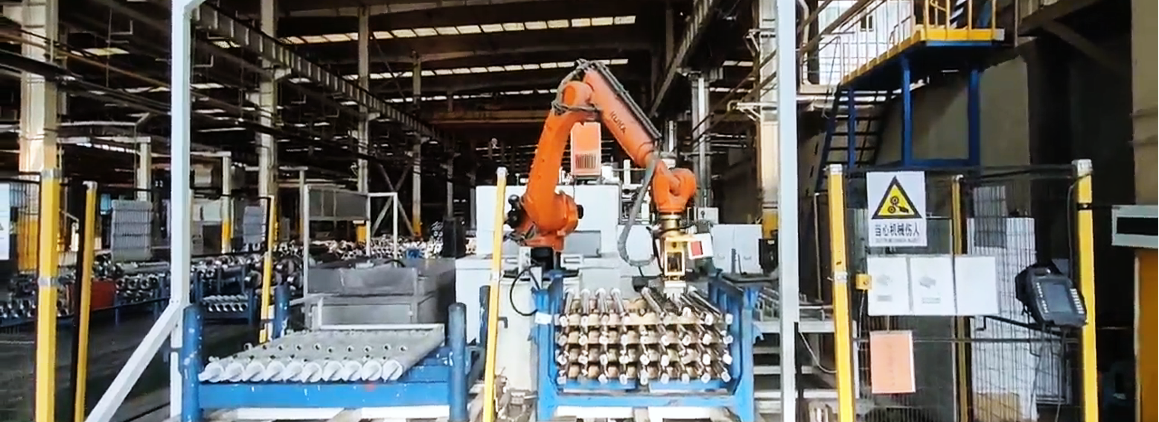 视觉引导反光圆柱棒料上料